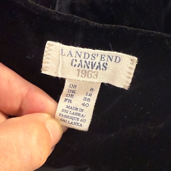 Lands End Canvas 1963 Black Velvet Holiday Dress Size 8 - Picture 8 of 16